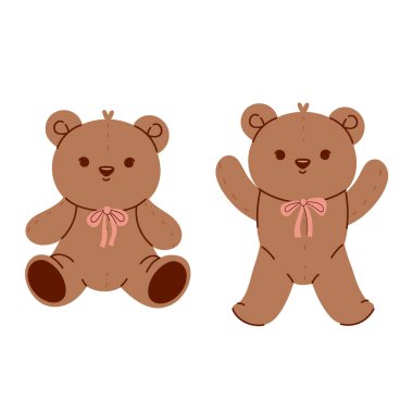 Oyuncak setleri beyaz arka planda izole edilir. Vektör resmi.