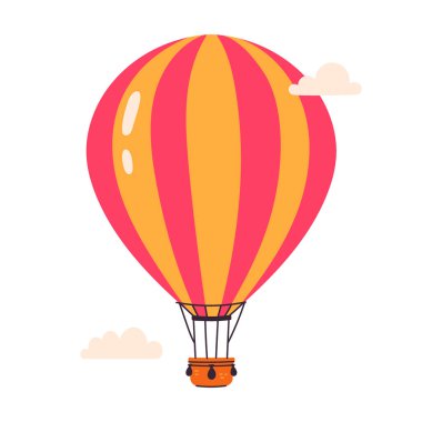 Çizgili basit aerostat izolasyonu beyaz arkaplanda. Vektör resmi.