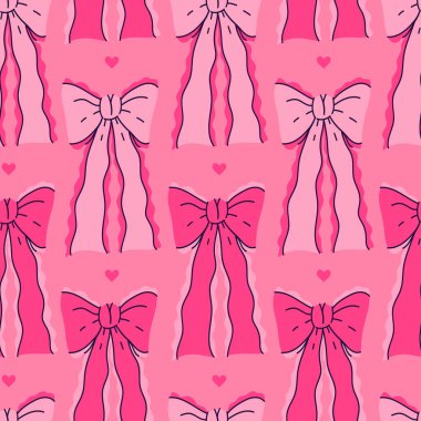 Pembe fiyonklu kusursuz bir desen. Vektör resmi.