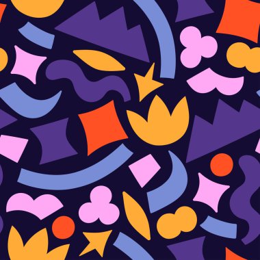 Soyut şekilli kusursuz bir desen. Vektör resmi.