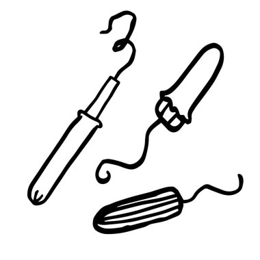 Tampon karalama ikonları, vektör çizgisi çizimi. Vektör illüstrasyonu