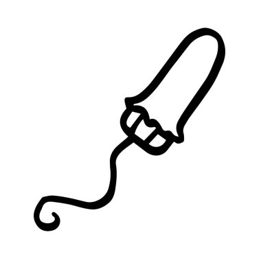Etek karalama ikonlu tampon, vektör çizgisi çizimi. Vektör illüstrasyonu