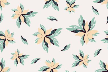 Bej arkaplanda kusursuz duvar kağıdı deseni var. Vektör illüstrasyonu