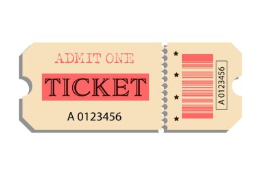 Sinema, tiyatro, konser, film performansı, parti festivali için vektör bileti. Gerçekçi VIP bilet şablonu. Vektör illüstrasyonu