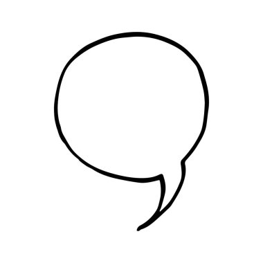 Konuşma karalama logosu işareti. Balon elementi. El çizimi karikatür soyut tasarım tarzı. Vektör illüstrasyonu