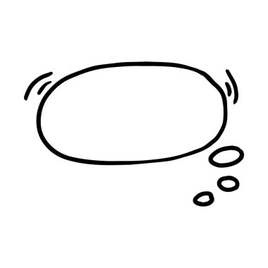 Konuşma karalama logosu işareti. Balon elementi. El çizimi karikatür soyut tasarım tarzı. Vektör illüstrasyonu