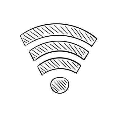 Wifi sketch icon for web and mobile. Hand drawn vector icon on background. Vector illustration