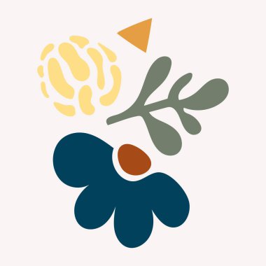 Abstract hand drawn organic shapes. Doodle set of colorful objects modern contemporary style. Vector isolated illustration. Vector illustration