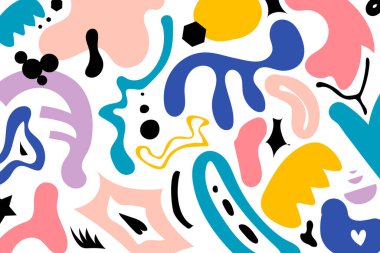 Modern backgrounds with abstract elements and dynamic shapes. Compositions of colored spots. Vector illustration. Template for design and creative ideas. Vector illustration