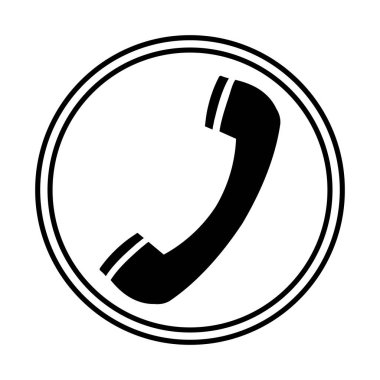 Template phone handset icon. Phone flat icon, isolated on white background. Handset web button, sign, symbol. Vector illustration. Vector illustration