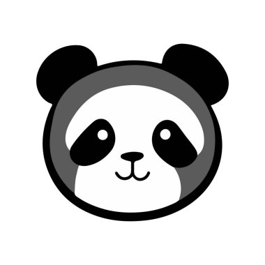 Cute Panda Face cartoon Vector Icon logo isolated on white. Vector illustration