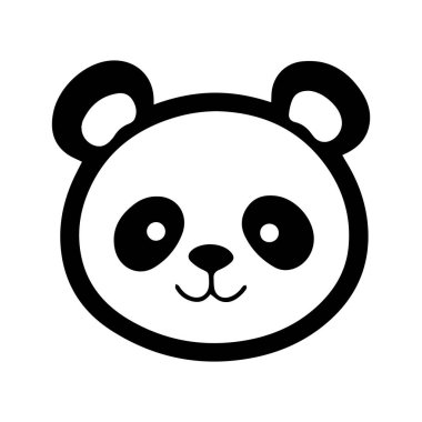 Cute Panda Face cartoon Vector Icon logo isolated on white. Vector illustration
