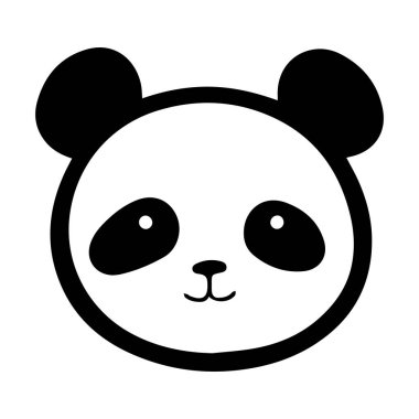 Cute Panda Face cartoon Vector Icon logo isolated on white. Vector illustration