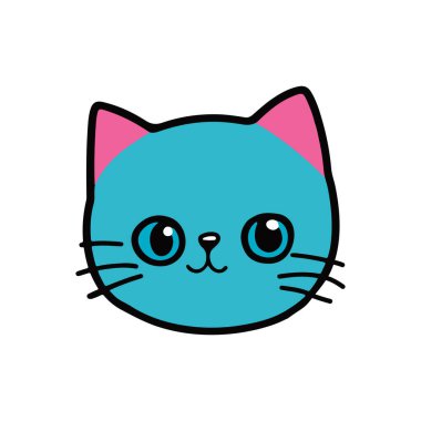 Cat face. Cute kitten face line icon. Vector illustration isolated on white background. Vector illustration