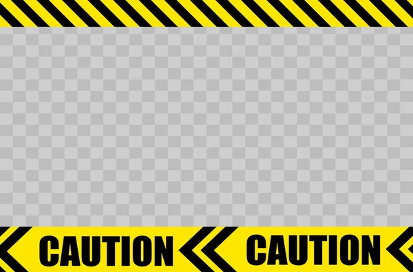 Frame Yellow Black Tape Border Line Ribbon Caution Sign Vector — Stock Vector
