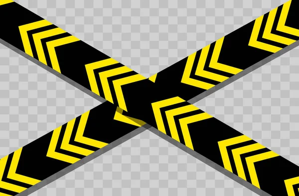 警告和危险线 黑色和黄色的警告 警察磁带 标志线 矢量说明 — 图库矢量图片