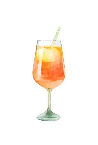 Watercolor Fruit Cocktails Drink Summer Party Logo Creator Cocktails Drink — Stockvektor