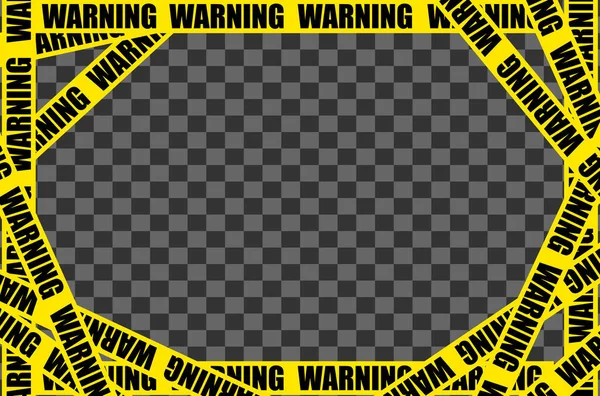Frame Yellow Black Tape Border Line Ribbon Caution Sign Vector — Image vectorielle