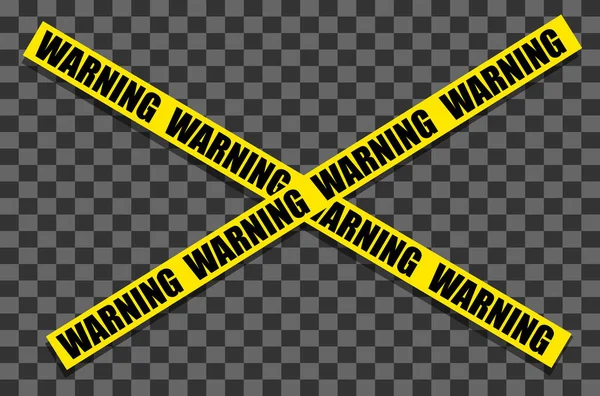 Vector Illustration Yellow Police Crime Scene Danger Tape Cross Warning — Stockvector