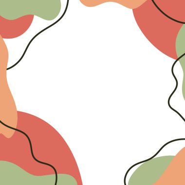 Sosyal medya afişi şablonu. Hikayeler, paylaşım, blog, satış ve promosyon için düzenlenebilir maket. Ağ ve mobil uygulamalar için soyut modern renk şekilleri, çizgi sanatları arka plan tasarımı. Vektör illüstrasyonu