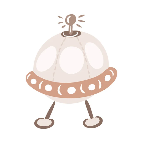 Cartoon Ufo Außerirdisches Raumschiff Kindhaft Süßes Baby Design Für Kinderaktivitäten — Stockvektor
