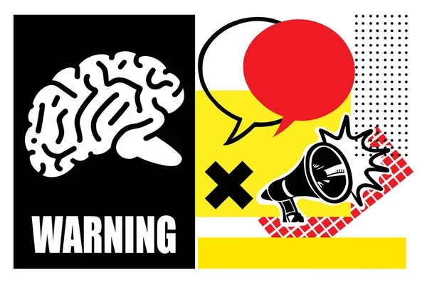 Concept Education Success Online Education New Idea Art Collage Brain — Stock Vector