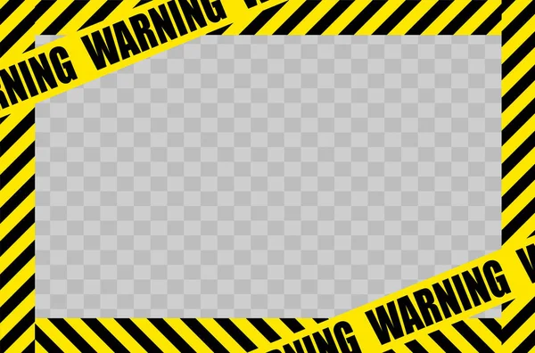 Frame Yellow Black Tape Border Line Ribbon Caution Sign Vector — Archivo Imágenes Vectoriales