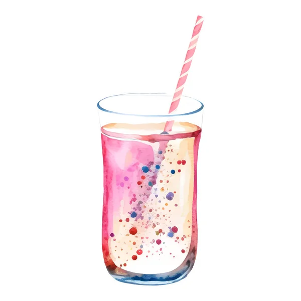爽やかなスムージー カクテル ビタミンの夏の飲み物のガラス 果物のソーダ 白に隔離されたフルーツ冷たい飲み物 デザインポスター バナーのための要素 ベクターイラスト ベクターイラスト — ストックベクタ