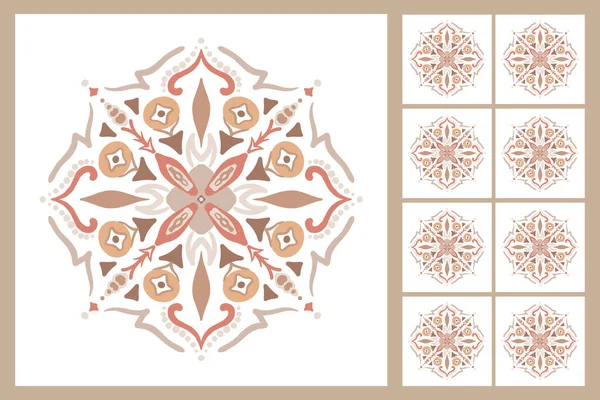 无缝隙的五彩斑斓的阿苏莱霍瓷砖拼凑而成 葡萄牙和西班牙装饰 伊斯兰教 阿拉伯语 印地安语 奥斯曼语矢量手绘背景 矢量说明 — 图库矢量图片