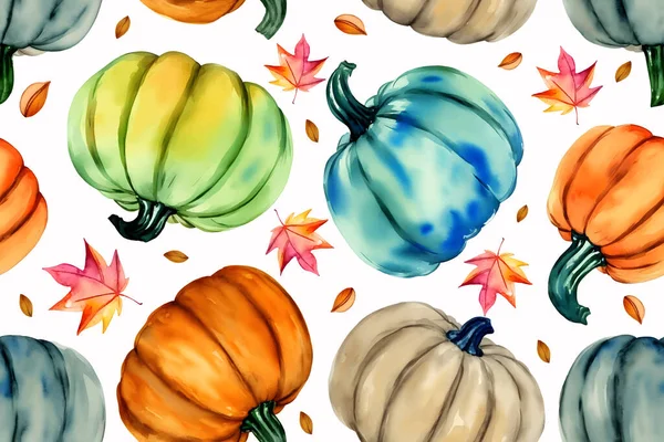 Vector Herbst Nahtloses Muster Mit Orangefarbenen Herbstblättern Und Orangefarbenen Und — Stockvektor