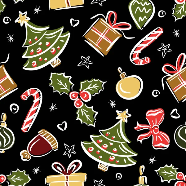 Χριστουγεννιάτικο Υπόβαθρο Νέο Έτος Απρόσκοπτη Μοτίβο Εικονογράφηση Διανύσματος Εικονογράφηση Διανύσματος — Διανυσματικό Αρχείο