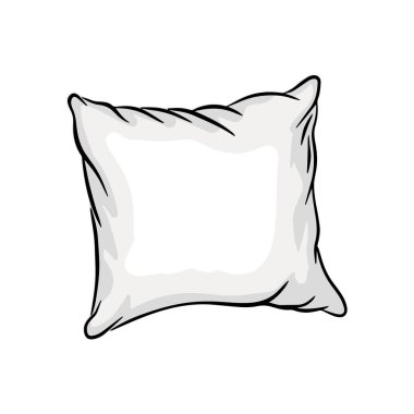 Yastık vektörü çizimi, rahat uyku sembolü. Vektör illüstrasyonu