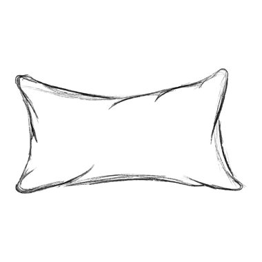Yastık basit siyah çizim vektör çizimi, rahat uyku sembolü. Vektör illüstrasyonu