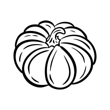 Siluet vektör kabak çizimi beyaz arkaplanda izole edildi. Vektör illüstrasyonu