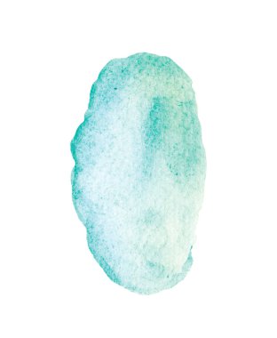 Mavi suluboya boya lekesi, felçli beyaz arka plan vektör çizimi. Vektör illüstrasyonu