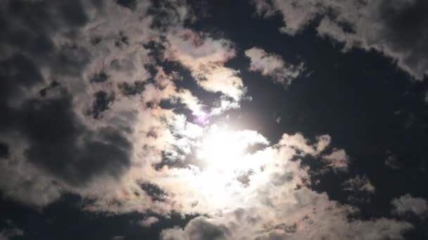 Letecký Pohled Krásnou Oblohu Mraky Sluncem Letního Dne Čas Nad — Stock video