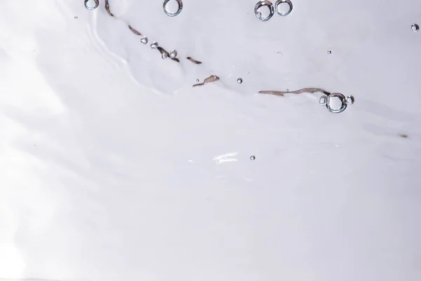 Undervattensbubbla Textur Vit Bakgrund Vatten Med Bubblor Luftbubblor Vatten — Stockfoto