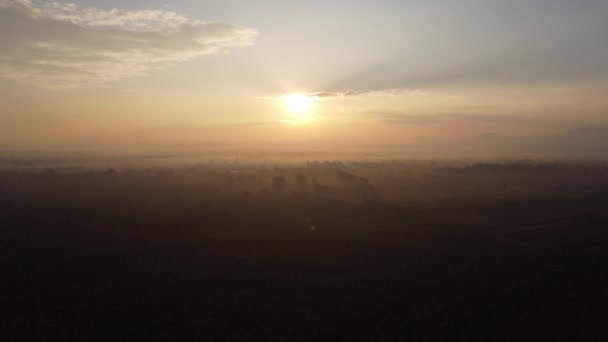 Вид Воздуха Небо Солнечный Свет Время Прекрасного Восхода Солнца Облаками — стоковое видео