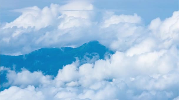 Légi Kilátás Tenger Köd Trópusi Hegyek Kora Reggel Hegyrétegek Thaiföldön — Stock videók