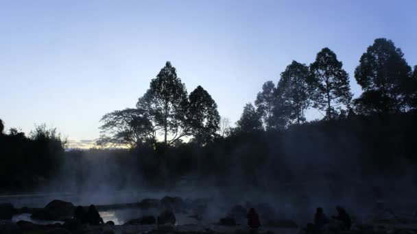 January 2023 Hot Springs Fog Thailand Morning Sunlight Morning Atmosphere — Video