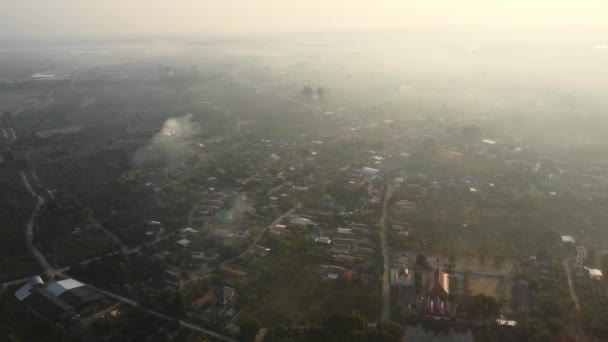 View Horizon Smoke Countryside Landscape Rural Air Pollution — Stockvideo