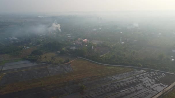 View Horizon Smoke Countryside Landscape Rural Air Pollution — 图库视频影像