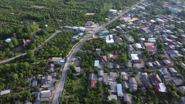 Pohled Dronu Venkovské Vesnice Severním Thajsku — Stock video