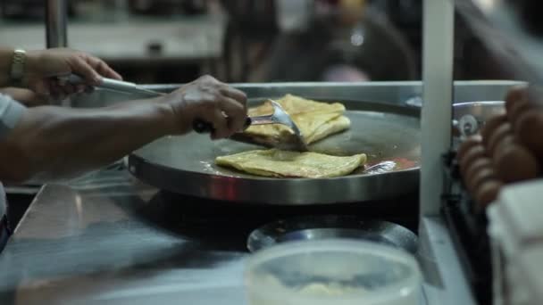 Roti Making Roti Trebbia Farina Roti Maker Con Olio Thai — Video Stock