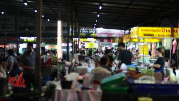 Lamphun Thialand Oktober 2023 Många Thailändare Nattmarknad Norra Thailand — Stockvideo