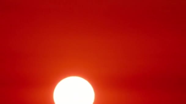 오렌지 햇빛과 부드러운 구름으로 아름다운 해돋이에 태양으로 아름다운 극적인 하늘의 — 비디오