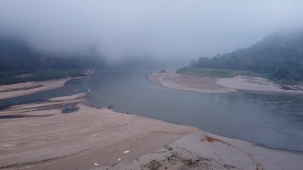 Vue Aérienne Rivière Salween Été Ban Mae Sam Laeb Village — Video