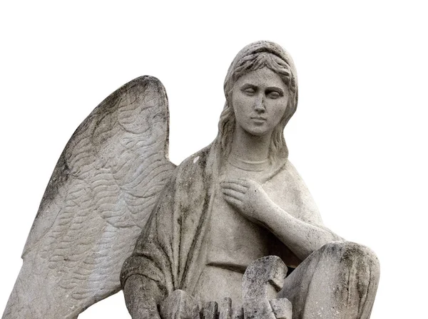 Древний Ангел Белом Фоне — стоковое фото