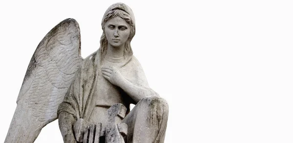 白い背景の女性天使 天国と地獄 — ストック写真