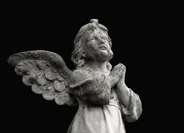 Mały Aniołek Podnosi Głowę Nieba Modlitwa Boga — Zdjęcie stockowe